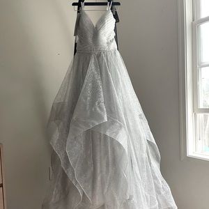 Brand New Silver Prom Dress with Matching Mask